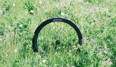 A zipp wheel in an alpine meadow