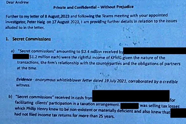A blue document marked confidential with black sections covering text