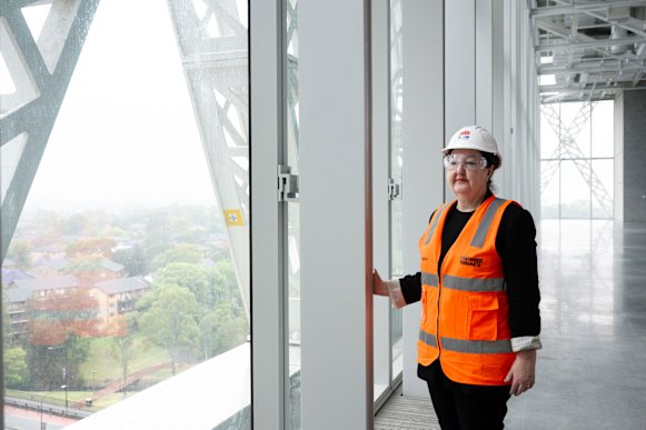 CEO Lisa Havilah tours the new Powerhouse Parramatta. 