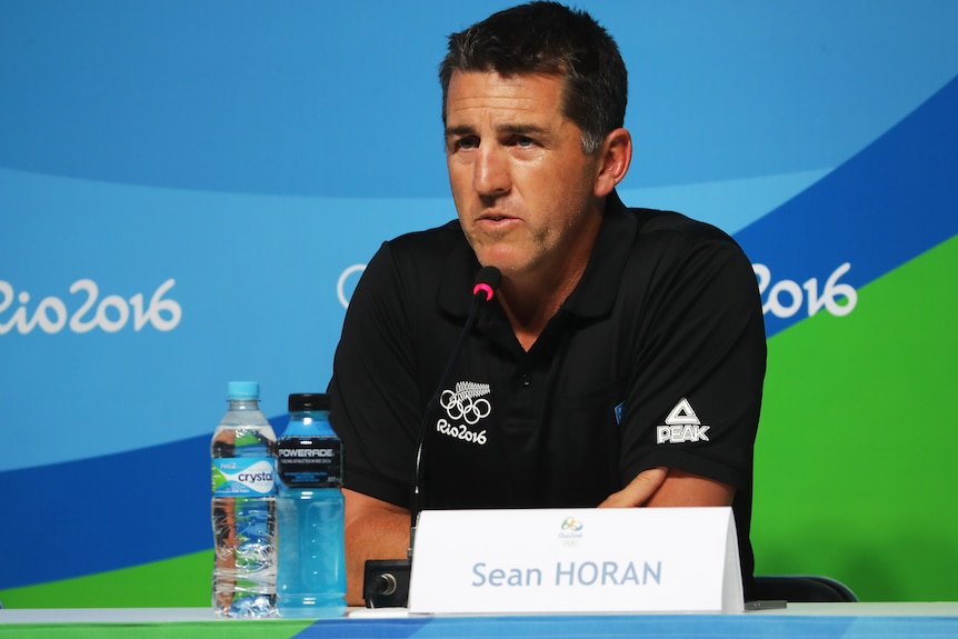 Sean Horan at a Rio 2016 Olympics media conference.
