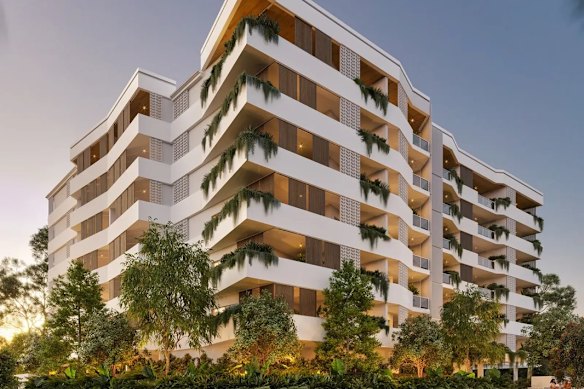 An artist’s impression of The Atley apartments, which are under construction by Carbone Developments.