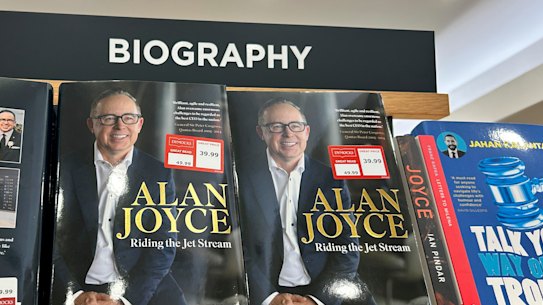 Alan Joyce’s book on the bookshelves.