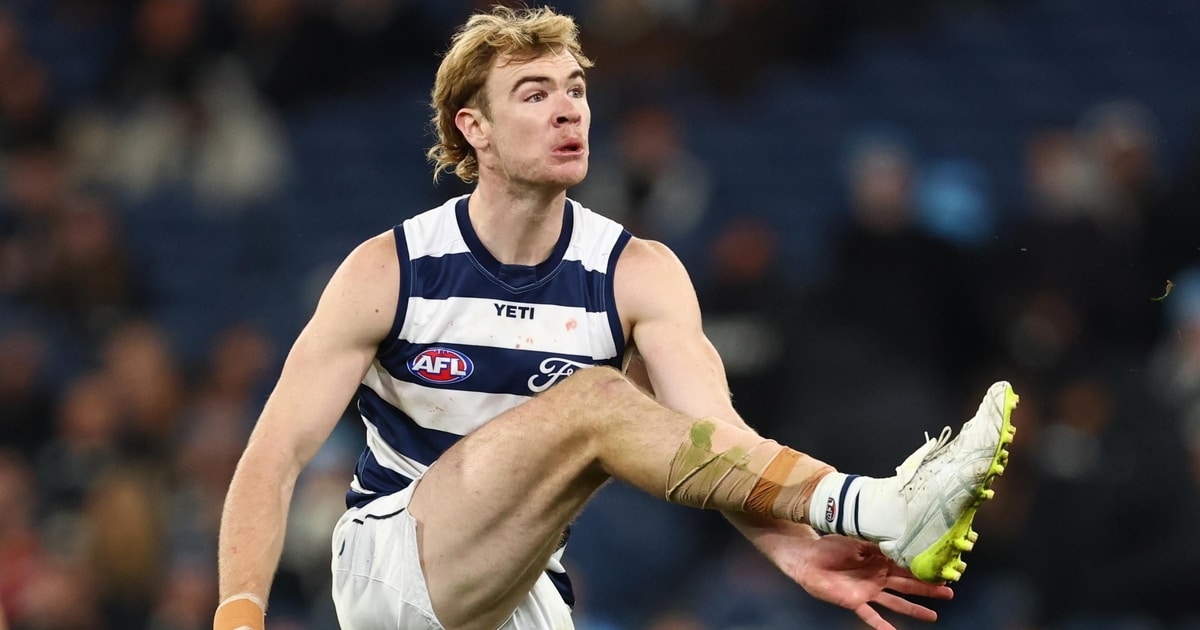Big Geelong Cat Mitch Edwards rewarded for consistent season with Telstra AFL Rising Star nod