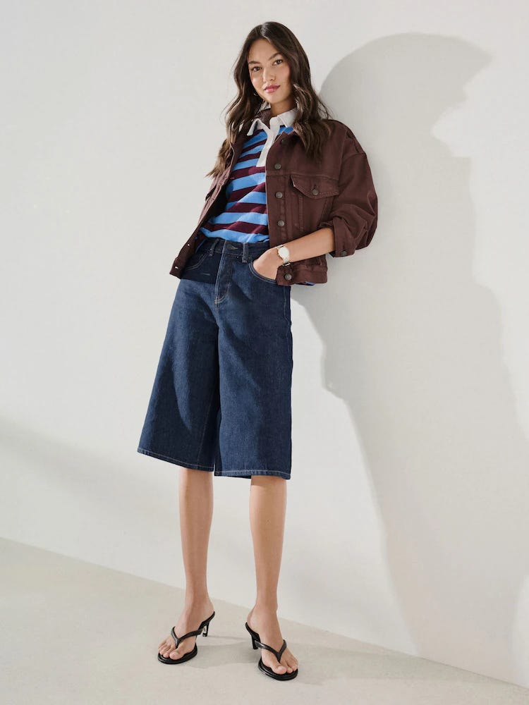 next cotton striped rugby top
