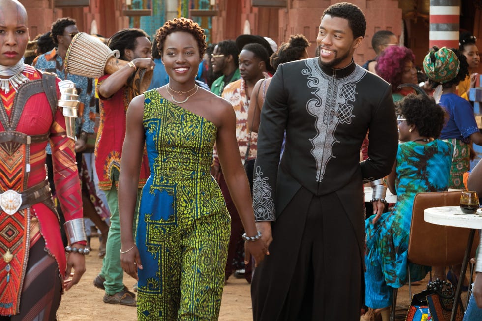 Lupita Nyongo as Nakia, Chadwick Boseman as Black Panther lupita nyongo as nakia, chadwick boseman as black panther