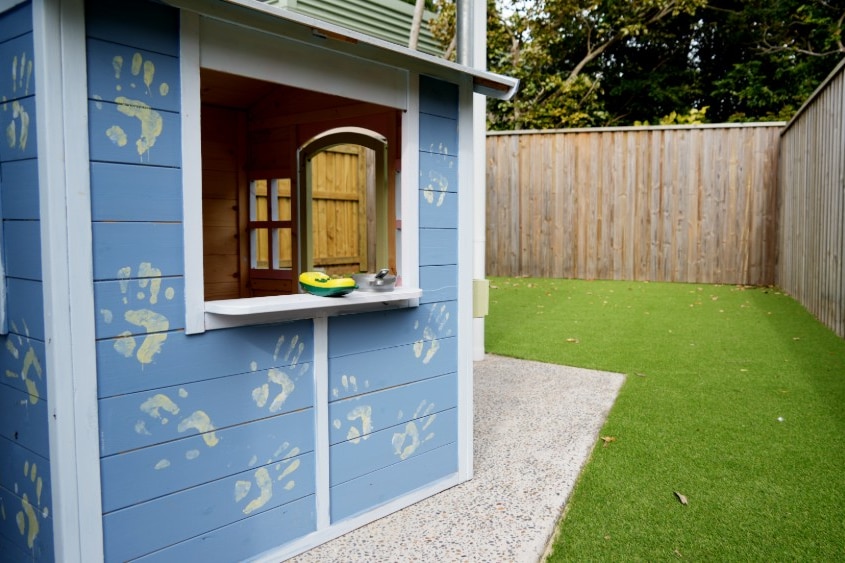 Cubby house and courtyard