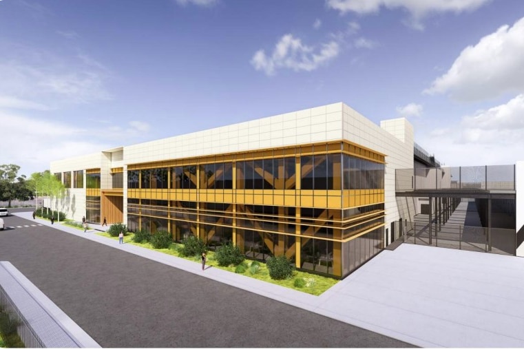 An artist's impression of a data centre building.