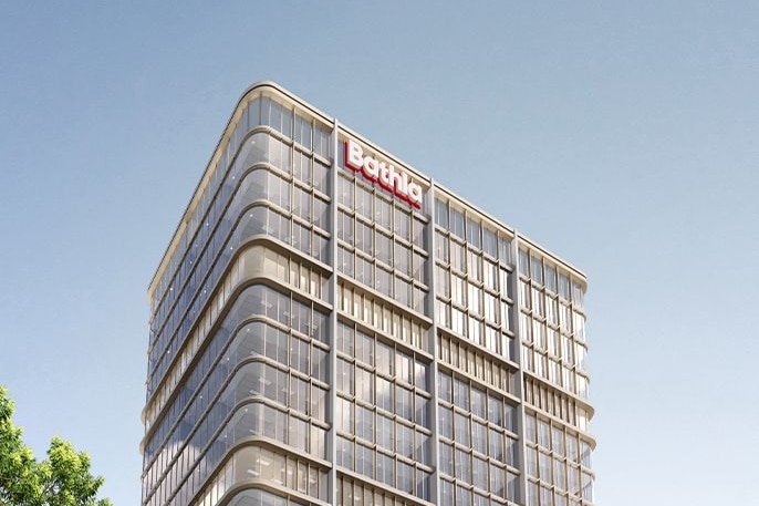 A rendered Bathla building floor plan.
