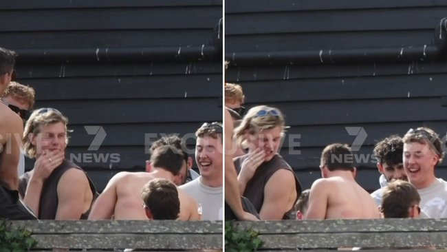 Richmond players have been caught on camera celebrating their Mad Monday. 