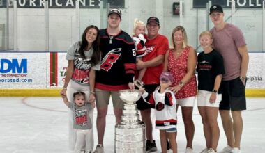 Robinson brings Stanley Cup to Gaudreau Rink in New Jersey