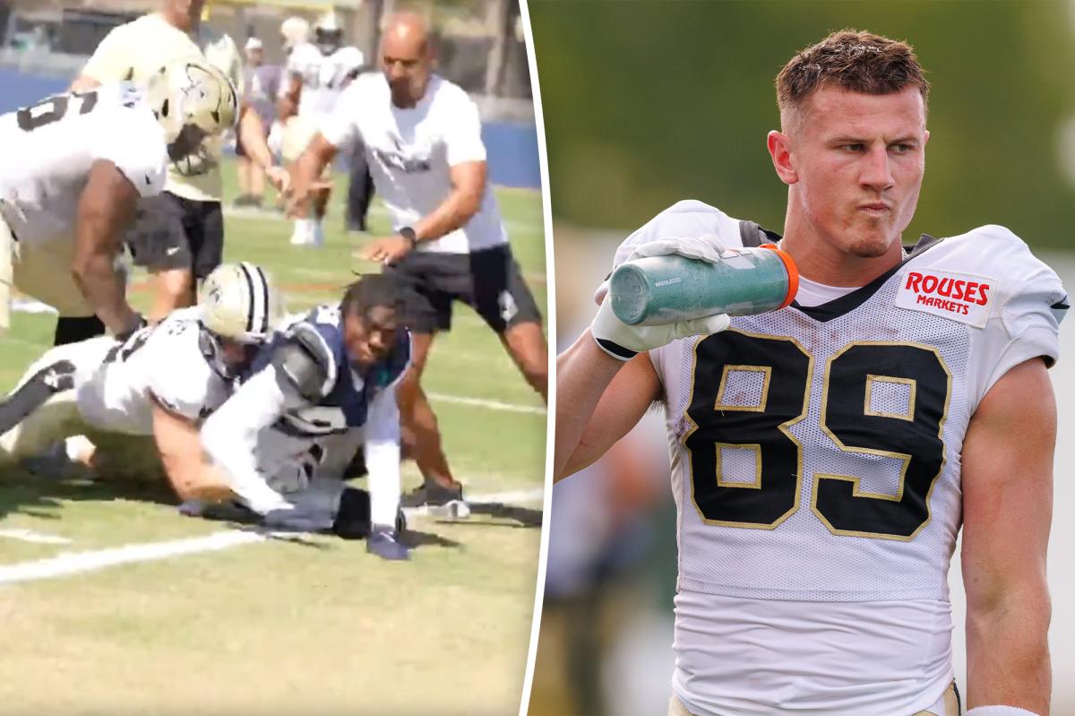 Saints' Brock Rechsteiner gets in heated day of training camp brawls