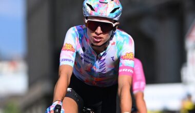 Kasia Niewiadoma-Phinney (Canyon-SRAM) crosses the finish line during the 5th Tour de France Femmes 2026, Stage 1 (Photo by Tim de Waele/Getty Images) Image cropped before use.