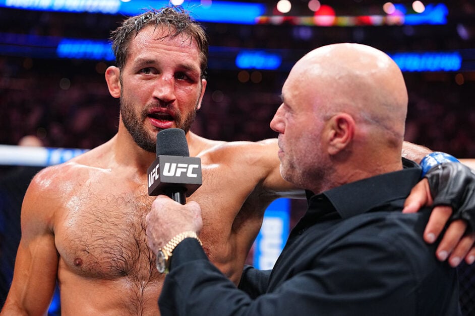 Dustin Stoltzfus being interviewed by Joe Rogan at UFC 330