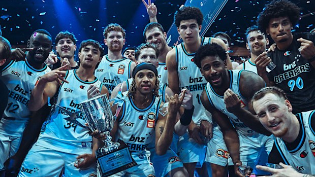 The Breakers celebrate winning the inaugural Ignite Cup final