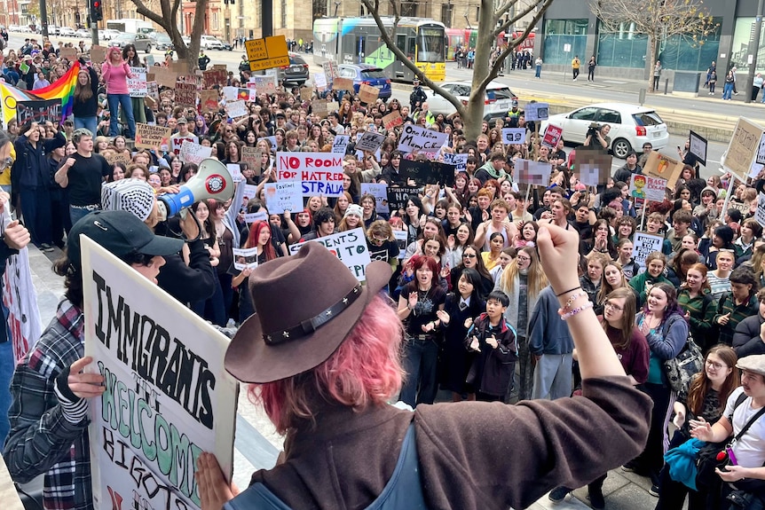 Protesters gathered on the steps of South Australian parliament to express opposition to One Nation