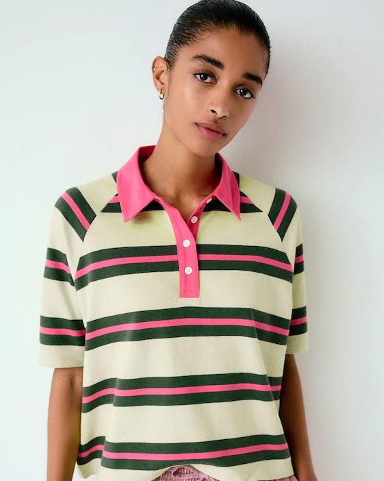 next cotton striped rugby top