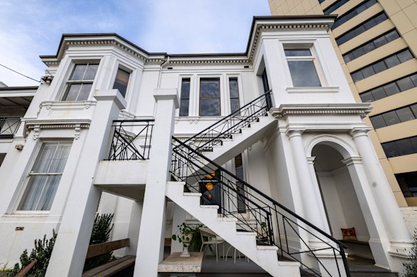 The historic St Kilda home owned by Ron and Cherryl Barassi is being offered for private sale.