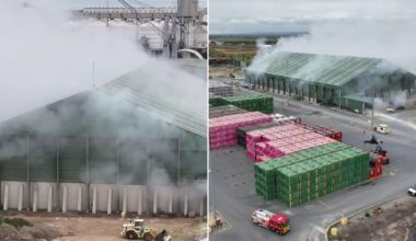 Toxic fire in Port Adelaide fertiliser plant extinguished after triggering evacuation warning