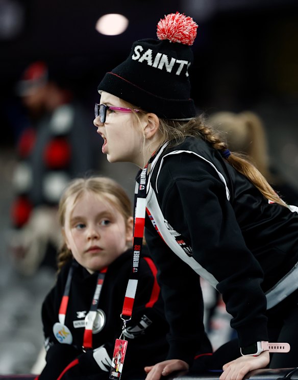 Need to lift: Saints’ fans haven’t had a lot to cheer about so far today.