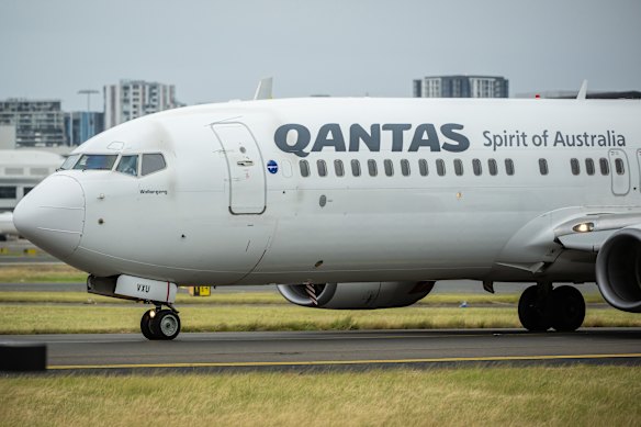 A Qantas 737 at Sydney Airport in a file photo.