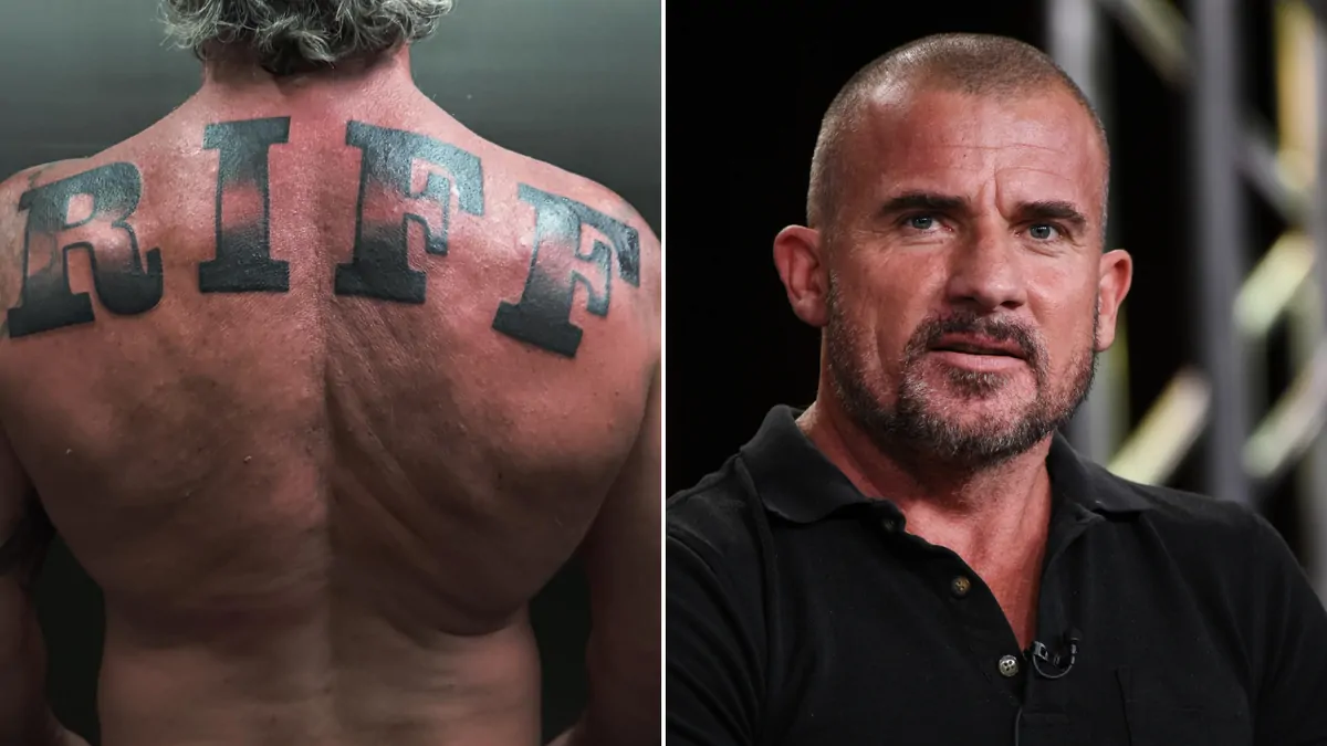 Prison Break star Dominic Purcell unveils new back tattoo honouring his NSW hometown of Penrith