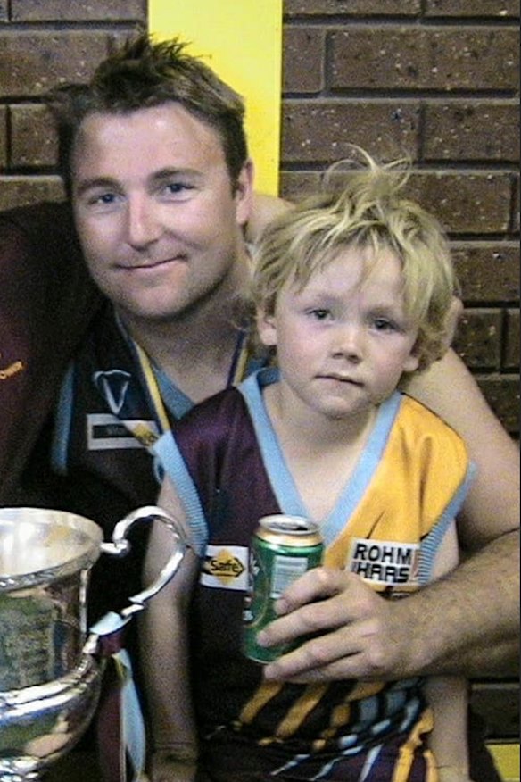 Matt Bruhn and his son, Tanner, date unknown. 