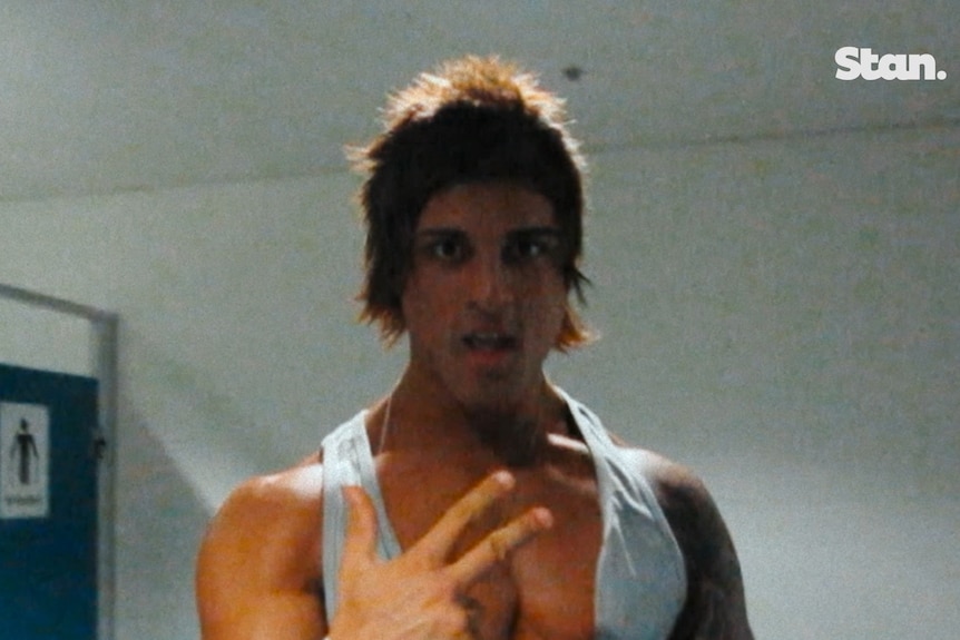 Aziz Shavershian, known as Zyzz, in a screenshot from Stan documentary Poster Boy: Becoming Zyzz.