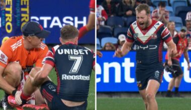 NRL 2026: Sam Walker and Reece Robson injured in Sydney Roosters loss, Dolphins top four, highlights, latest updates