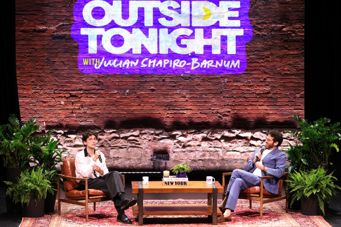 Shapiro-Barnum, pictured with comedian Gianmarco Soresi, has invited a motley crew of actors, comedians and musicians of the internet era to join him on his new show.