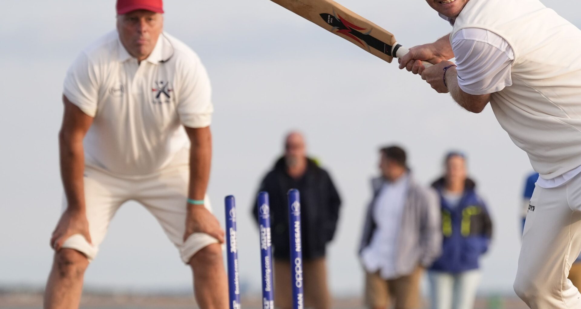 In Pictures: Cricketers bat on sticky wicket in ideal conditions for ducks