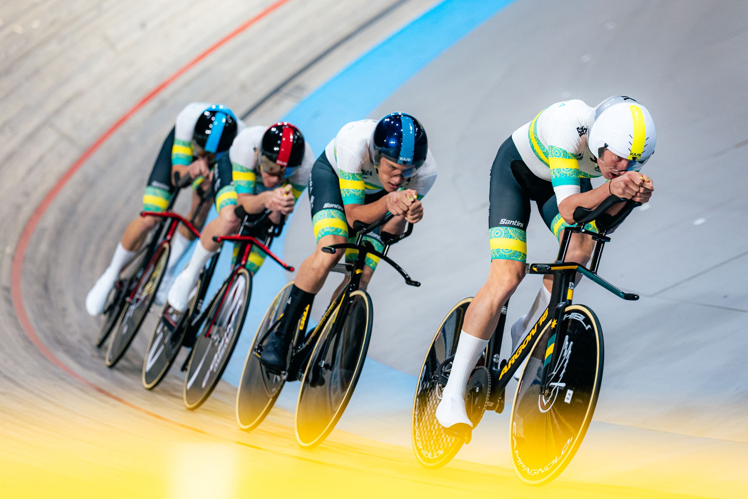 ARA Australian Cycling Team in the men's team pursuit at the 2025 UCI Junior Track World Championships.