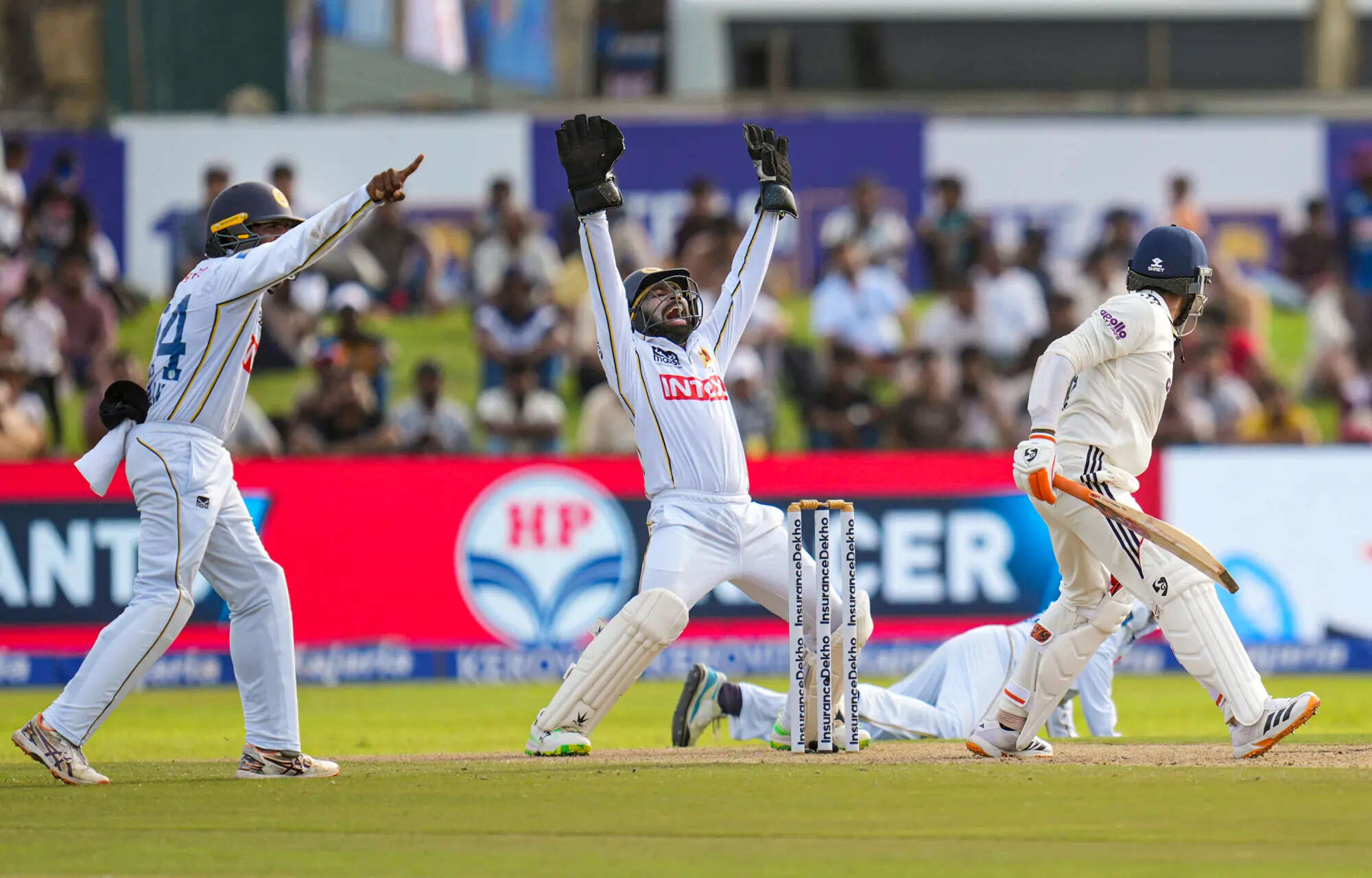 Galle: India's Dhruv Jurel celebrates his half century on day two of the first Test cricket match between India and Sri Lanka, in Galle, Sri Lanka. (PTI Photo/Shailendra Bhojak) (PTI08_16_2026_000284B) IND vs SL: 1st Test match-Day 2