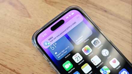 iPhone with OTP message