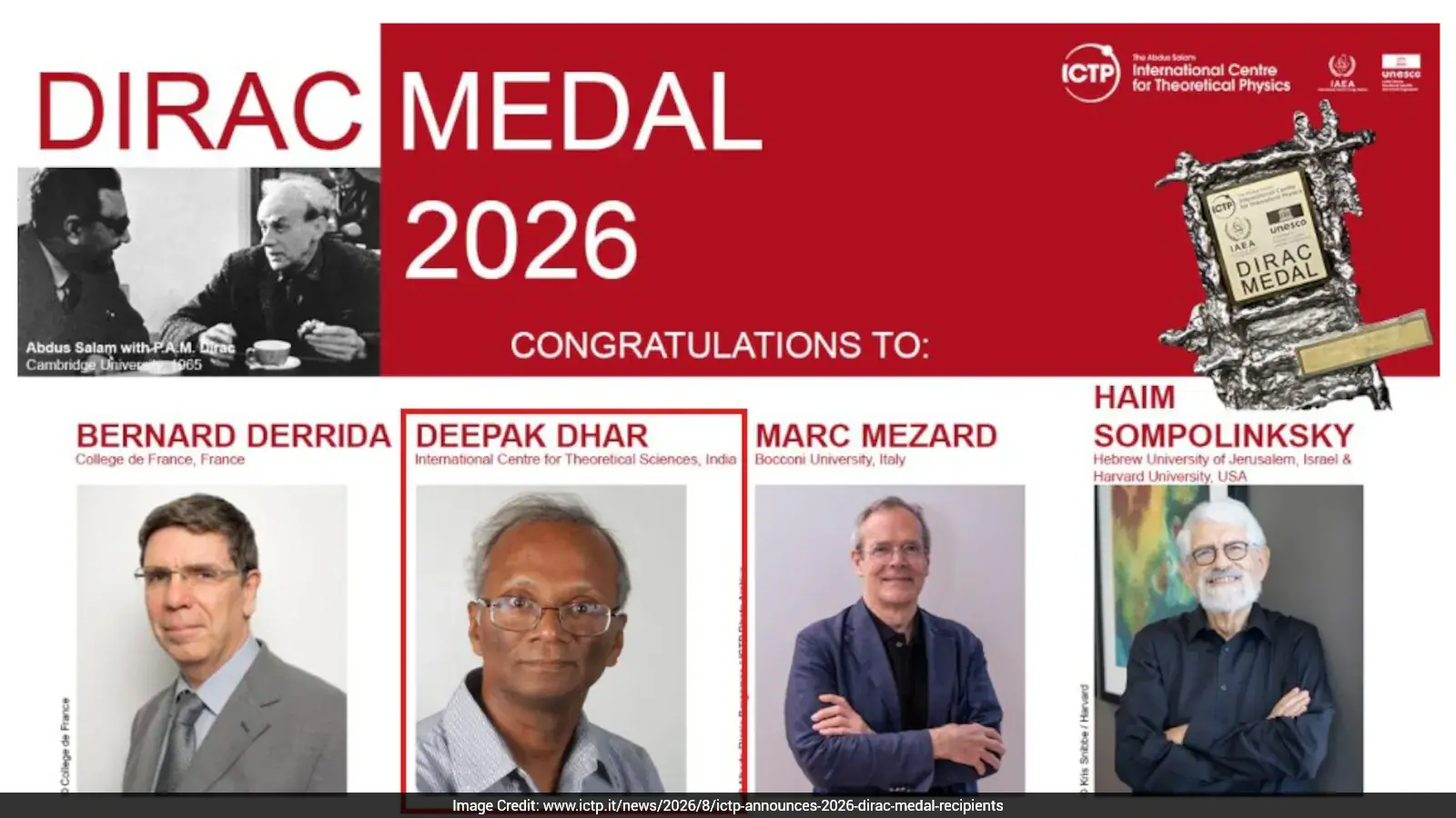 Indian Physicist Deepak Dhar Wins 2026 Dirac Medal For Work In Statistical Mechanics
