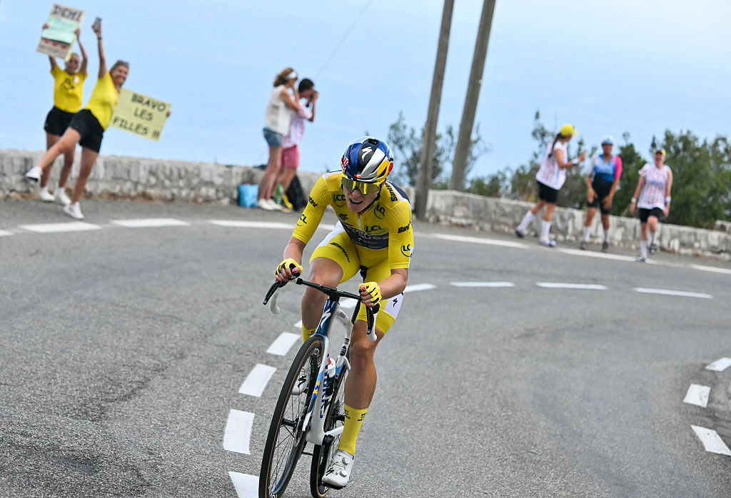 Demi Vollering (FDJ UNited-SUEZ) during stage 9 of the 2026 Tour de France Femmes avec Zwift on August 9, 2026. (Photo by NICOLAS TUCAT / AFP via Getty Images)