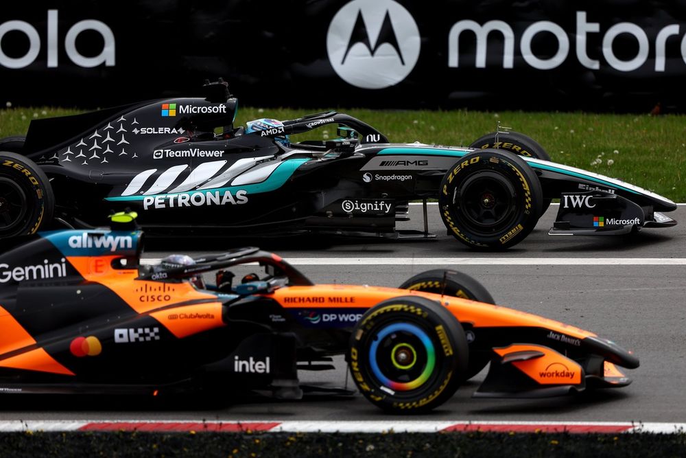 Lando Norris, McLaren, George Russell, Mercedes