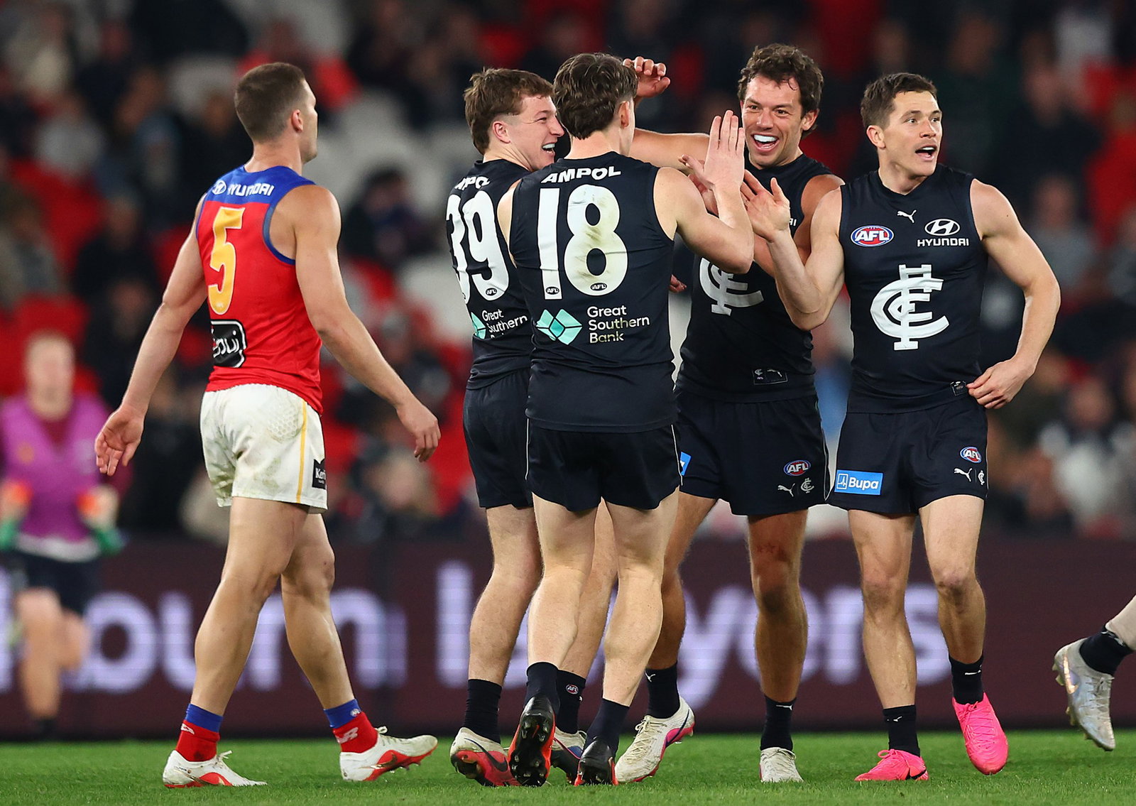 Ollie Florent kicked one of Carlton's six goals in the third quarter to put the Blues in the driver's seat against the Lions.