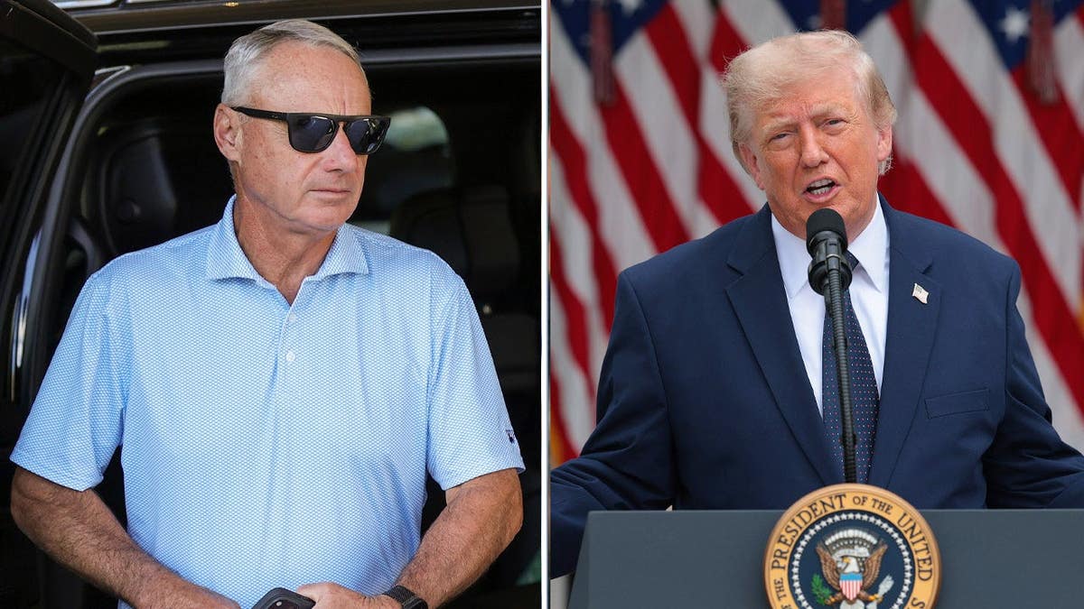 MLB Commissioner Rob Manfred and President Donald Trump