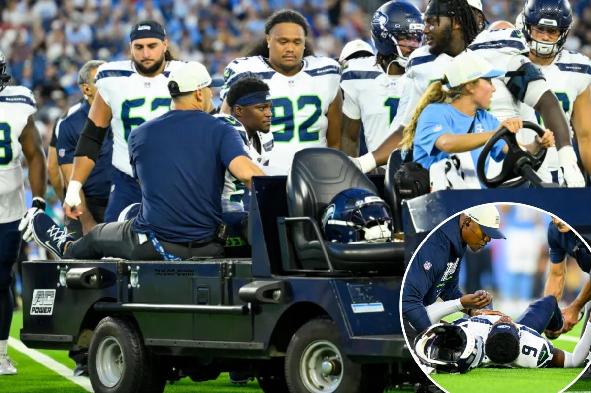 Seahawks' Bud Clark carted off field with broken ankle in brutal injury blow