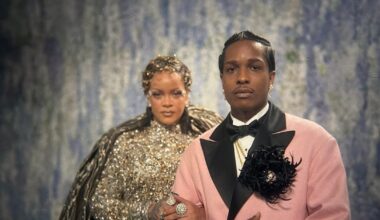 A vintage large format camera in combination with a digital back was used to create this image) (L-R) Rihanna and A$AP Rocky attend the 2026 Met Gala celebrating "Costume Art" at the Metropolitan Museum of Art on May 04, 2026 in New York City.