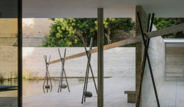 twelve tanks and aqueduct trace water loss at mies van der rohe pavilion