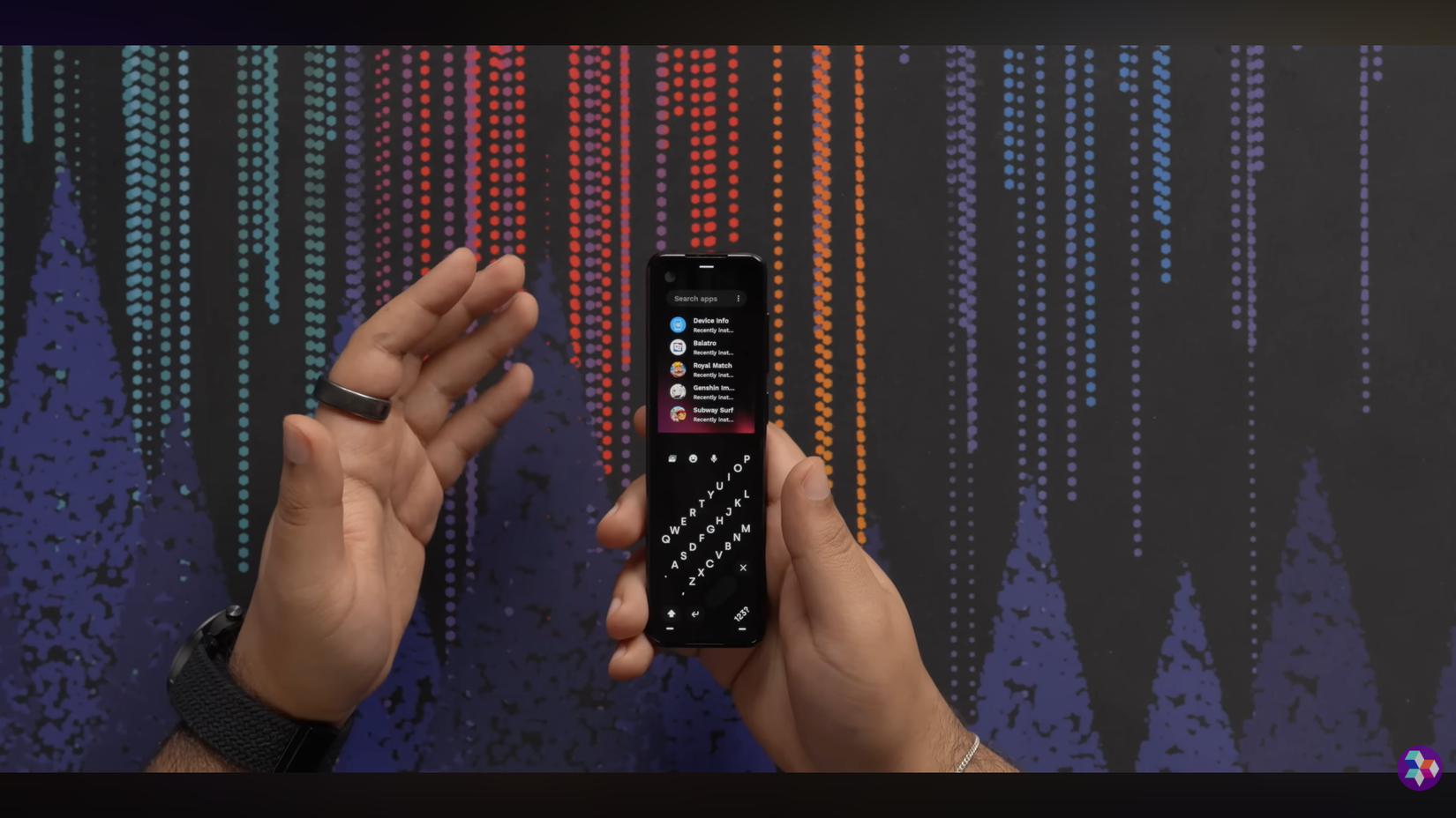 Project Gem phone being held.