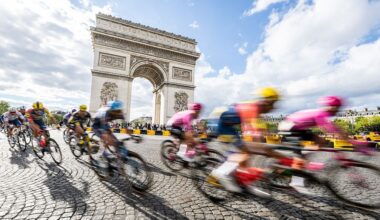 The pack of riders pictured in action during stage 21 of the 2026 Tour de France cycling race, a stage of 130km from Thoiry to Paris Champs-Elysees , on Sunday 26 July 2026. The 113th edition of the Tour de France starts on Saturday 4 July in Barcelona, Spain, and will finish in Paris, France on the 26th of July. BELGA PHOTO DAVID PINTENS (Photo by DAVID PINTENS / BELGA MAG / Belga via AFP)
