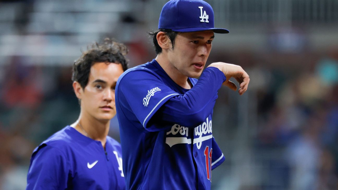 Dodgers' Sasaki to go on IL after exiting start with blister