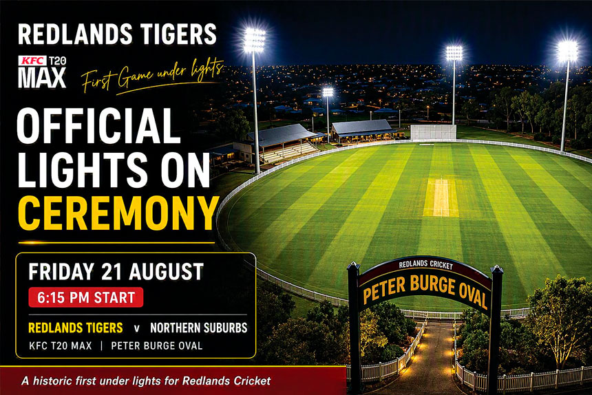 Redlands Cricket to Host First Night Match at Peter Burge Oval