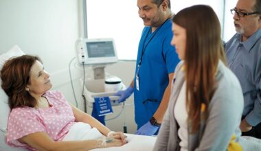 Female patient receiving care in hospital -