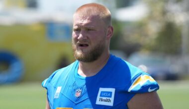 Tyler Biadasz injury: Chargers center carted off with left leg injury