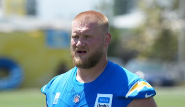 C Tyler Biadasz carted off at Chargers practice