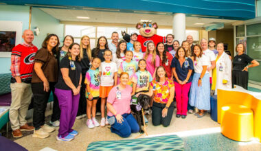 Stormy delivers Hurricanes jerseys to local hospital