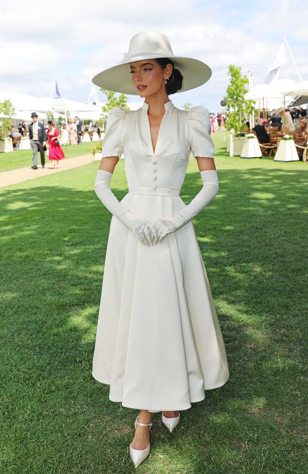 Maura Higgins attends Day 3 of Royal Ascot at Ascot, Royal Borough of Windsor and Maidenhead on June 18, 2026 in Ascot, England. 